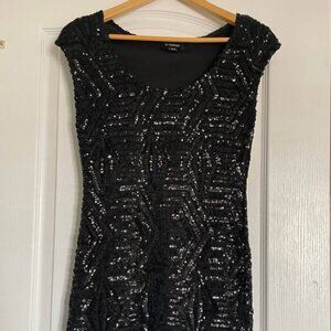 LDB-short black sequin mini dress